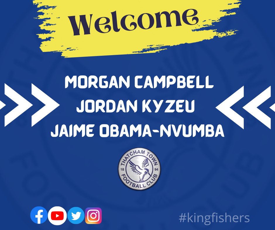 Thatcham_TownFC's tweet photo. ✍️ 𝙉𝙚𝙬 𝙎𝙞𝙜𝙣𝙞𝙣𝙜𝙨✍️

We would like to welcome 3 new players to the club today 

𝙈𝙤𝙧𝙜𝙖𝙣 - Goalkeeper from Tooting &amp; Mitcham FC

𝙅𝙤𝙧𝙙𝙖𝙣 - Midfielder from Witham Town FC

𝙅𝙖𝙞𝙢𝙚 - Forward from Banstead Athletic 

Welcome to the club https://t.co/YBaX282pXF