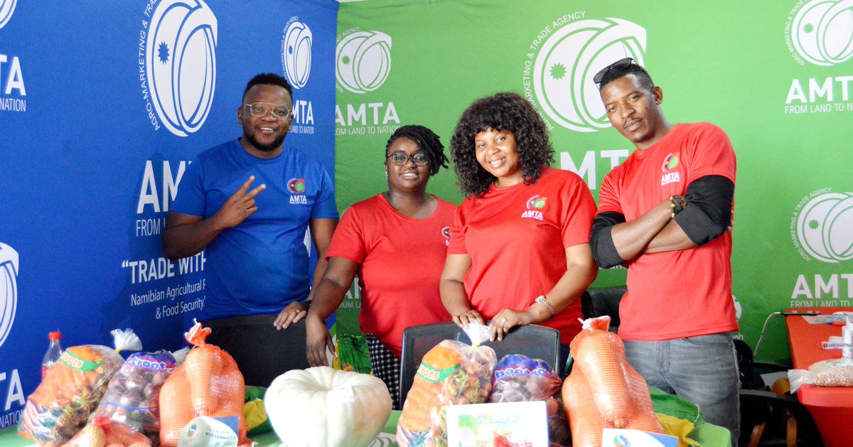 agro_agency's tweet photo. #FromLandtoNation
#GoldenFresh
Meet thee capable team that's been at your service for the past 8 days at the Windhoek Showgrounds. We are still here and ready to serve you. Combos and quite a number of goodies are still up for grabs, find us in Mopane Hall. https://t.co/5Ag9JPW0yY