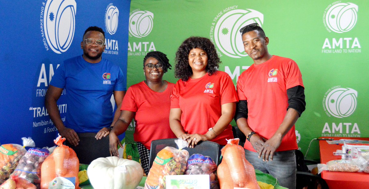 agro_agency's tweet photo. #FromLandtoNation
#GoldenFresh
Meet thee capable team that's been at your service for the past 8 days at the Windhoek Showgrounds. We are still here and ready to serve you. Combos and quite a number of goodies are still up for grabs, find us in Mopane Hall. https://t.co/5Ag9JPW0yY
