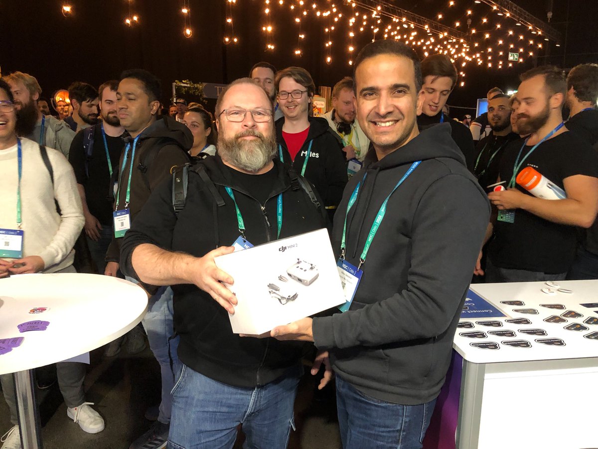 dotnetonAWS's tweet photo. We've had a blast making connections and discussing all things .NET on AWS this week at #NDCOslo. Congratulations to the two winners of our giveaway, who are going home with a pair of Sony headphones and a DJI Mini 2 drone! https://t.co/DEBlhoprV4