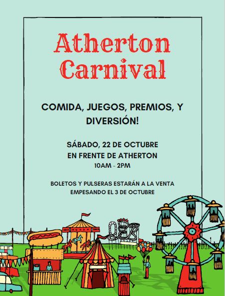 The annual fall carnival is coming! Tickets will go on sale at the school starting Monday, October 3.