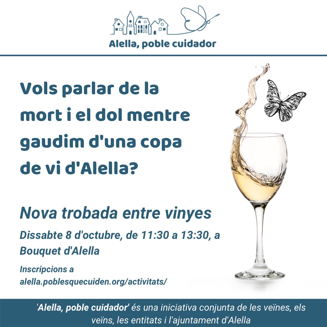 Parlem de la mort i el dol mentre gaudim d’una copa de vi entre vinyes?

👉 Apunta’t aqui: bit.ly/3BRGEFg