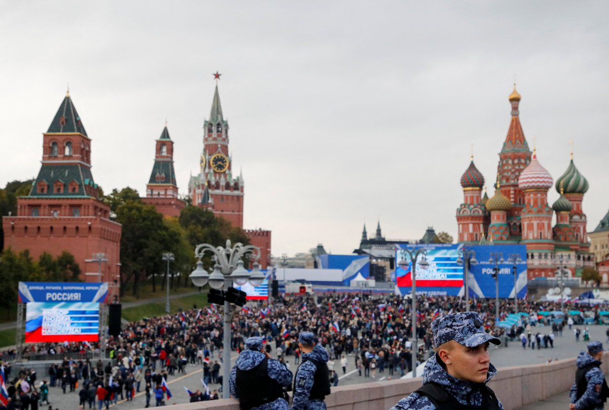 Putin spoke of Russian heroes from the 18th century to World War Two and repeated accusations against the West, accusing it of colonial practices and recalling the use of nuclear weapons by the U.S. against Japan, which he called a 'precedent' reut.rs/3dW4TKC