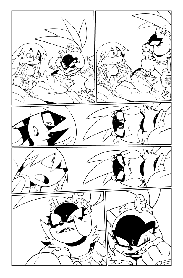 Haven't posted any art in a while - mostly been working on stuff that hasn't been released yet.

That said- since Surge and Kit are still big players in the monthly, here are a few of my favorite pages from Imposter Syndrome #3. #IDWSonic #ProtectKit 