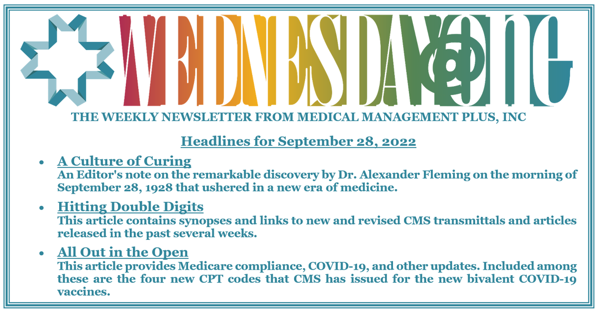 RTMDInsights's tweet photo. Keep abreast of CMS's latest updates in this week's issue of Wednesday@One. For a free subscription, go to https://t.co/rq9LSq0N00 https://t.co/xdd2wtBFPN