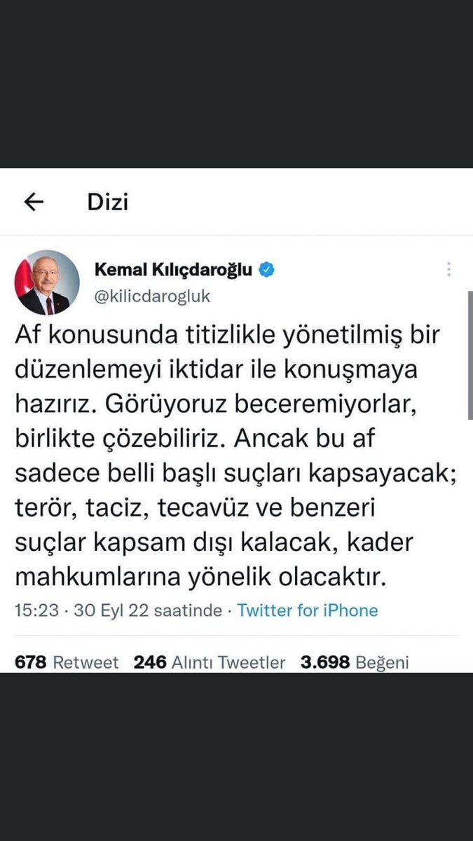 #GenelAf istiyoruz   <a href="/kilicdarogluk/">Kemal Kılıçdaroğlu</a>