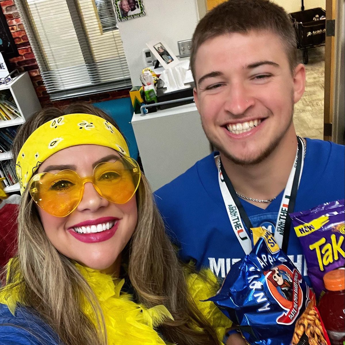 daniellssquad's tweet photo. Happy Homecoming to our 💙FAVORITE FOOTBALL READER💙 and the @MidloPanthers We are proud of you, #2 🏈 @CarsenBates PS: Peep the awesome lanyards of Carsen! We are so excited to wear and support him! https://t.co/ViBUjISZPN