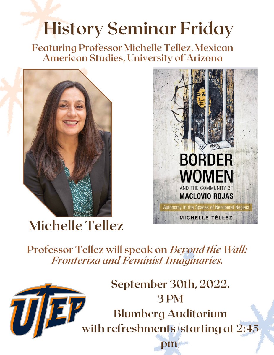 Come see <a href="/MTellezPhD/">Michelle Téllez</a> today at 3pm in Blumberg Auditorium!