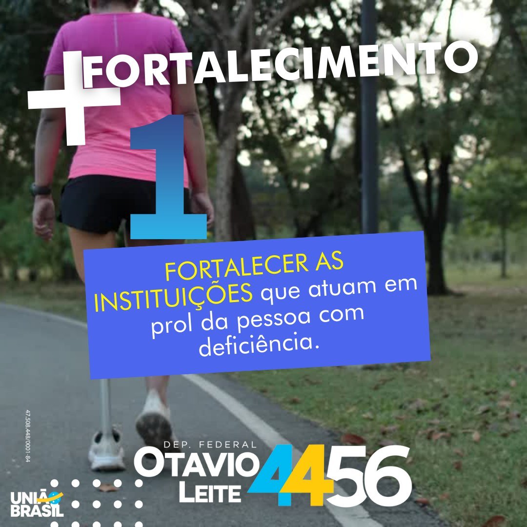 otavioleite's tweet photo. Sou um grande defensor das pessoas com deficiência. Sou autor de Leis e Projetos de Leis importantes.
No Congresso, vou fortalecer as instituições que atuam em prol da pessoa com deficiência, mediante a destinação de verbas e mais autonomia de gestão. https://t.co/7JaBBWuKyQ