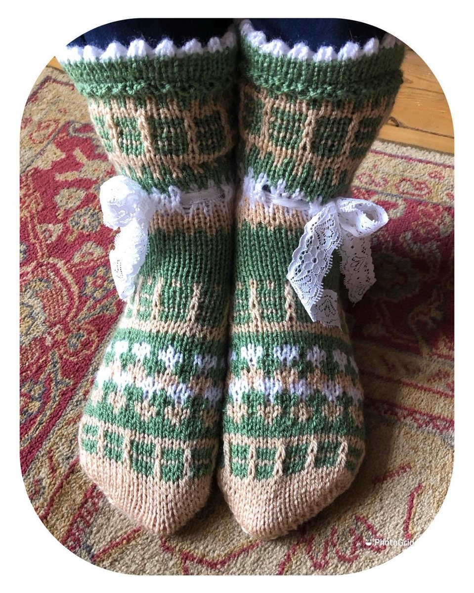 Excited to share this item from my #etsy shop: Hand knitted Fairisle slipper/socks etsy.me/3UUVZOe