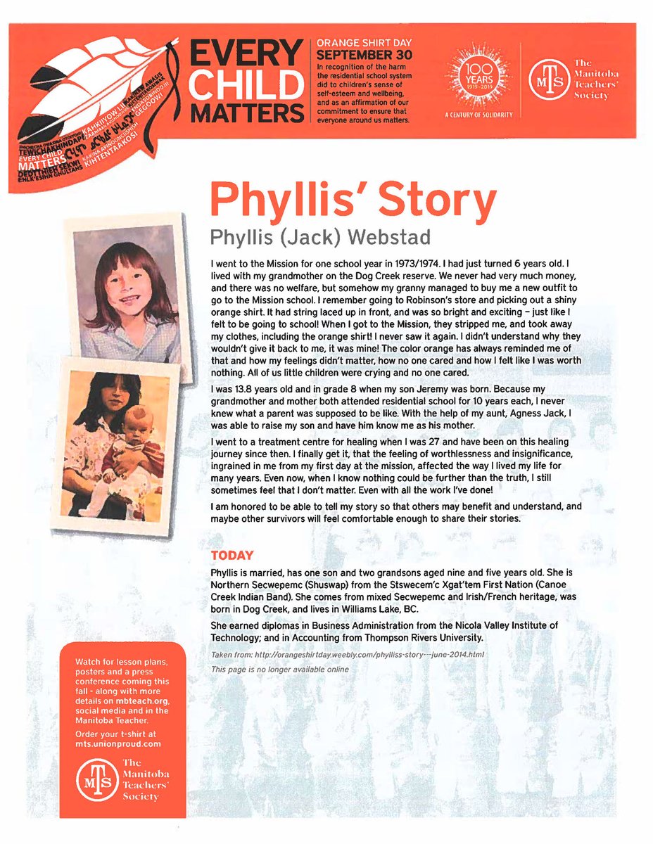 Phyllis' Story #EveryChildMatters #OrangeShirtDay