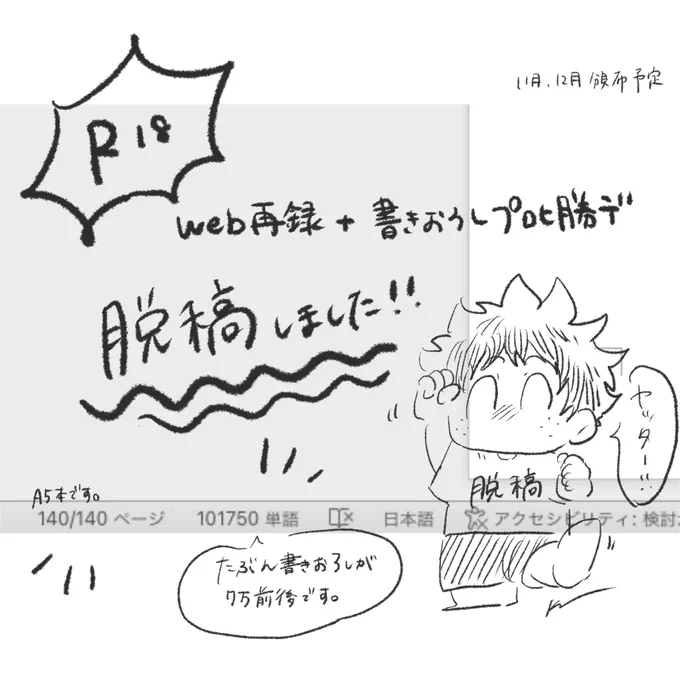 脱稿!脱稿!(但しここから地獄の再々推敲!) 