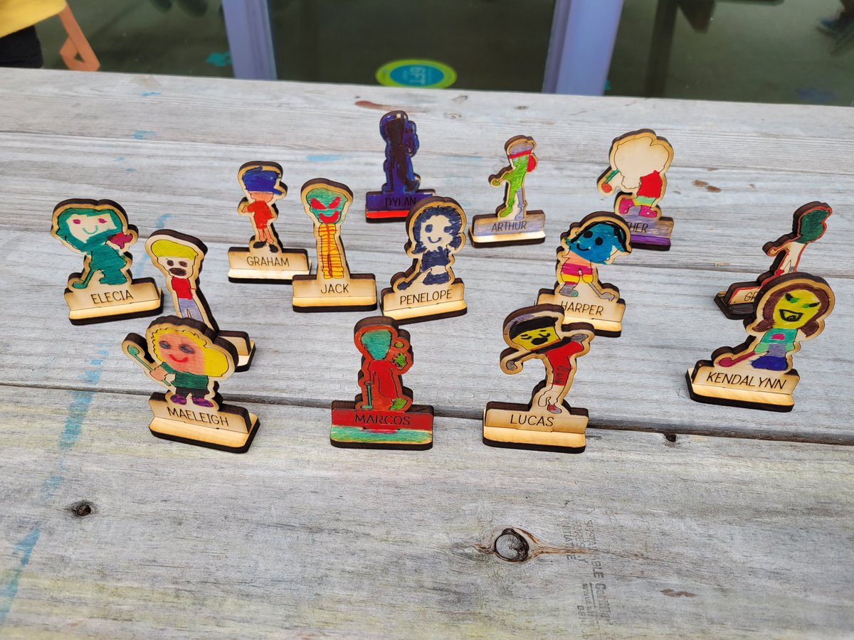 arrowSTEMlab's tweet photo. On our golf team's last day of the year,  students decorated their own golf players and played a cooperative board game to start. Then we finished with some sharks and minnows! @FTTriangle https://t.co/4M4EMlLwFb