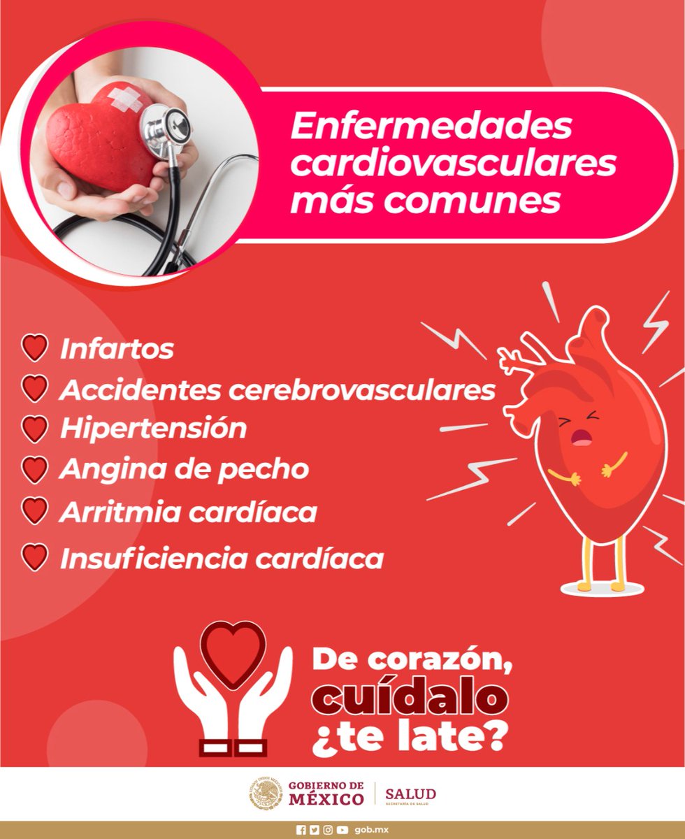 SaludSPPS's tweet photo. Las enfermedades cardiovasculares (ECV) afectan el corazón y todo el aparato circulatorio; son la principal causa de muerte en todo el mundo. 😐
Cada año fallecen más personas por ECV que por cualquier otra causa. 😱
De corazón, cuídalo. ❤️
#TeLate
#UseHeart https://t.co/efFVANnsNX