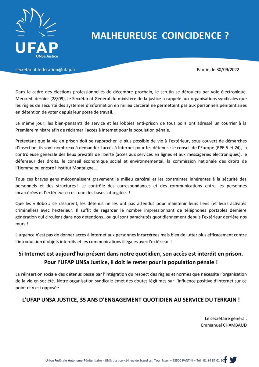 UFAP UNSa Justice tweet media