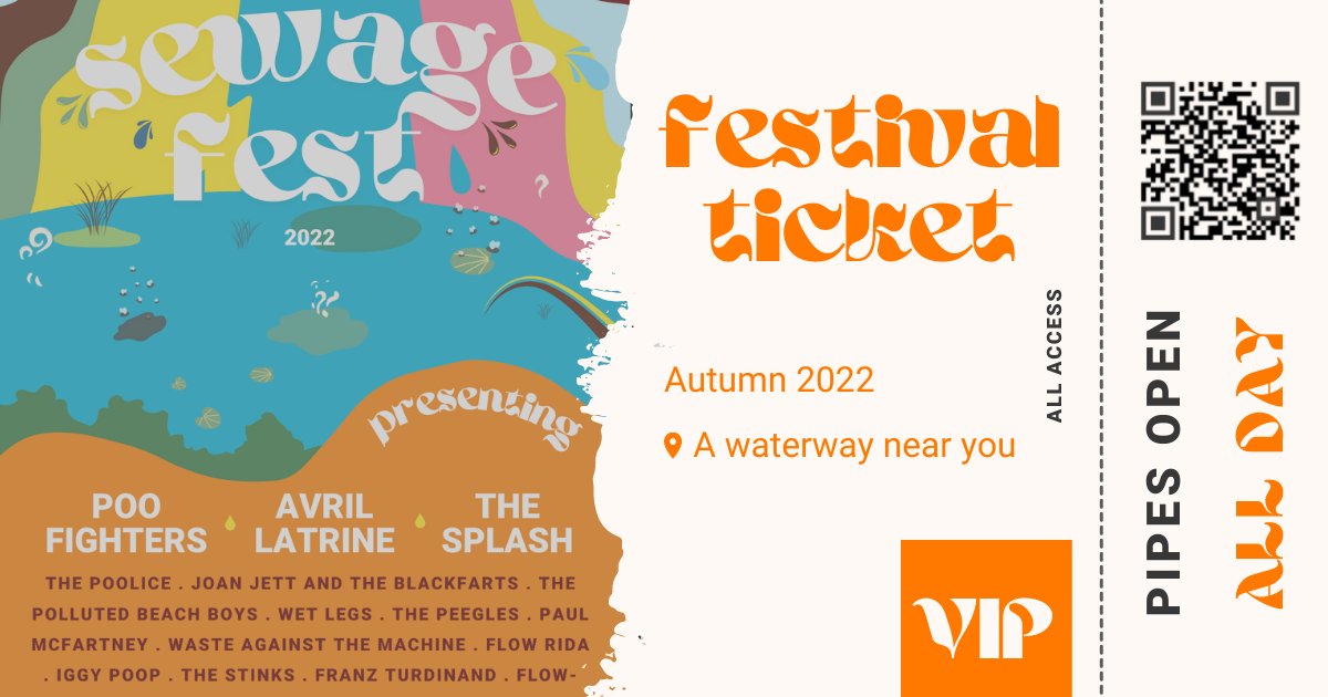 .<a href="/AnglianWater/">Anglian Water</a> CEO Peter Simpson come see Avril Latrine and The Poo Fighters play at your local river or beach! #SewageFest is going to be explosive this year. We just couldn’t have done it without all your pollution.