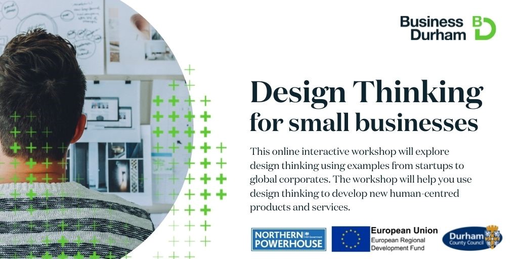 🖌️ Design Thinking for small businesses This workshop will help you use design thinking to develop new human centred products and services 📆13th October ⏰ 9:30am - 12:30pm 💻 Online Workshop Sign up here 👉 bit.ly/3US2j96