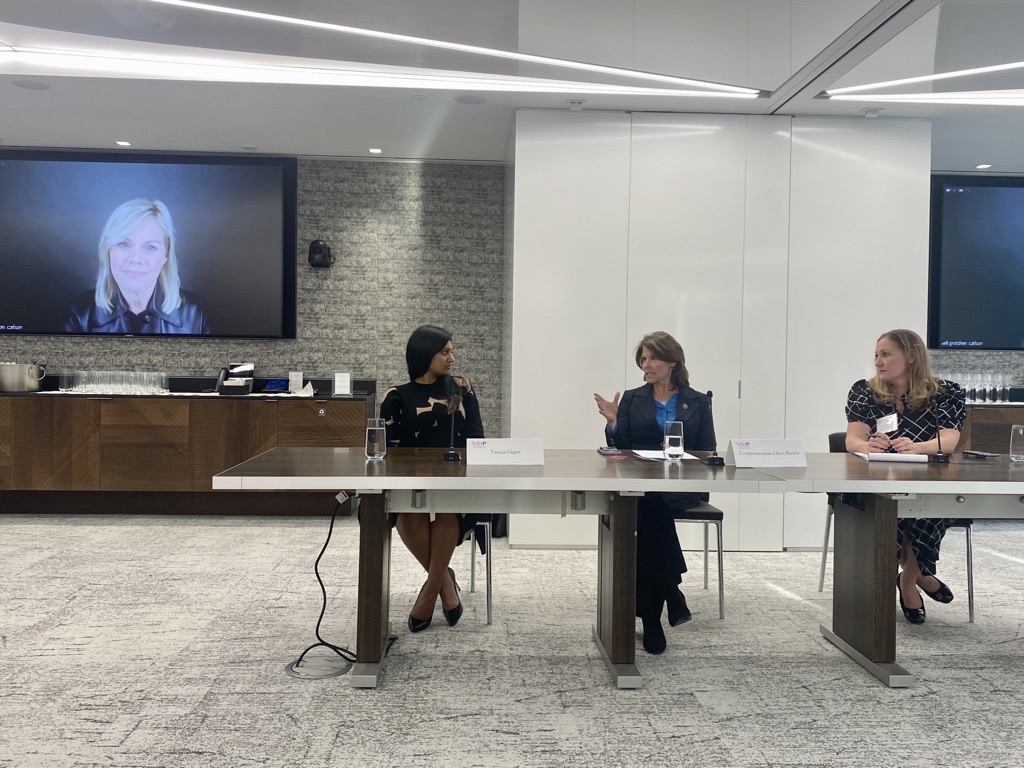 RepCheri's tweet photo. I was honored to join @tanuja822 &amp; @GretchenCarlson at last night's panel on my bill (now law) to #EndForcedArbitration for sexual assault &amp; harassment. We got this bipartisan bill over the finish line, so survivors get their day in court - thank you, @WBADC, for hosting us! https://t.co/7Fh6uEMXBC