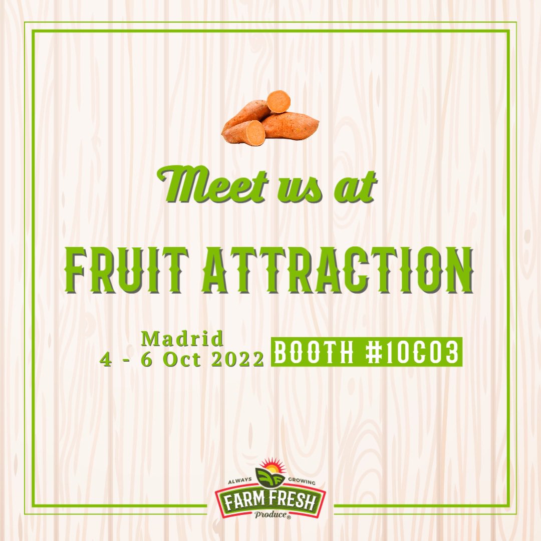 FarmFreshTweets's tweet photo. Our suitcases are packed for the @FruitAttraction show 🇪🇸✈️🍠
We can’t wait to reunite with old friends and meet new customers! Wishing everyone a safe arrival. Nos vemos pronto! 
#sweetpotatoes #feriafruitattraction #ifema #ifemamadrid #proudtobefa #FruitAttraction22 https://t.co/Gxzn1eIrur