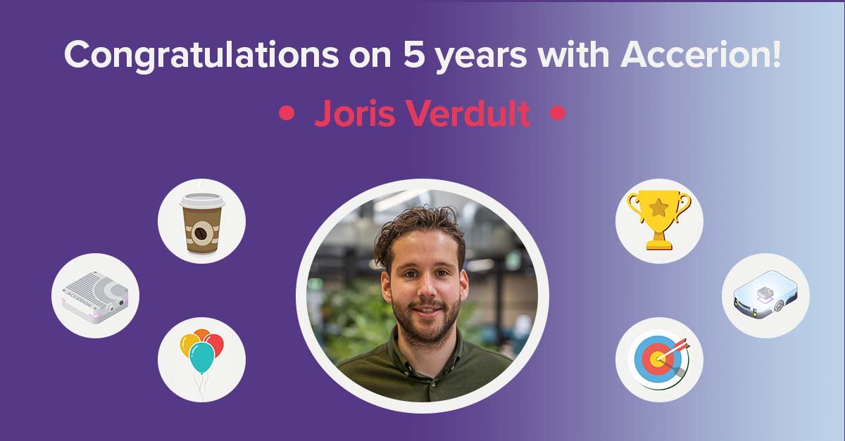 Accerion (@accerion) on Twitter photo Time flies! Cheers to five years with Accerion, <a href="/jorisv93/">Joris Verdult</a>! 🥂🎉
#dreamteam #fiveyears #anniversary Time flies! Cheers to five years with Accerion, <a href="/jorisv93/">Joris Verdult</a>! 🥂🎉
#dreamteam #fiveyears #anniversary