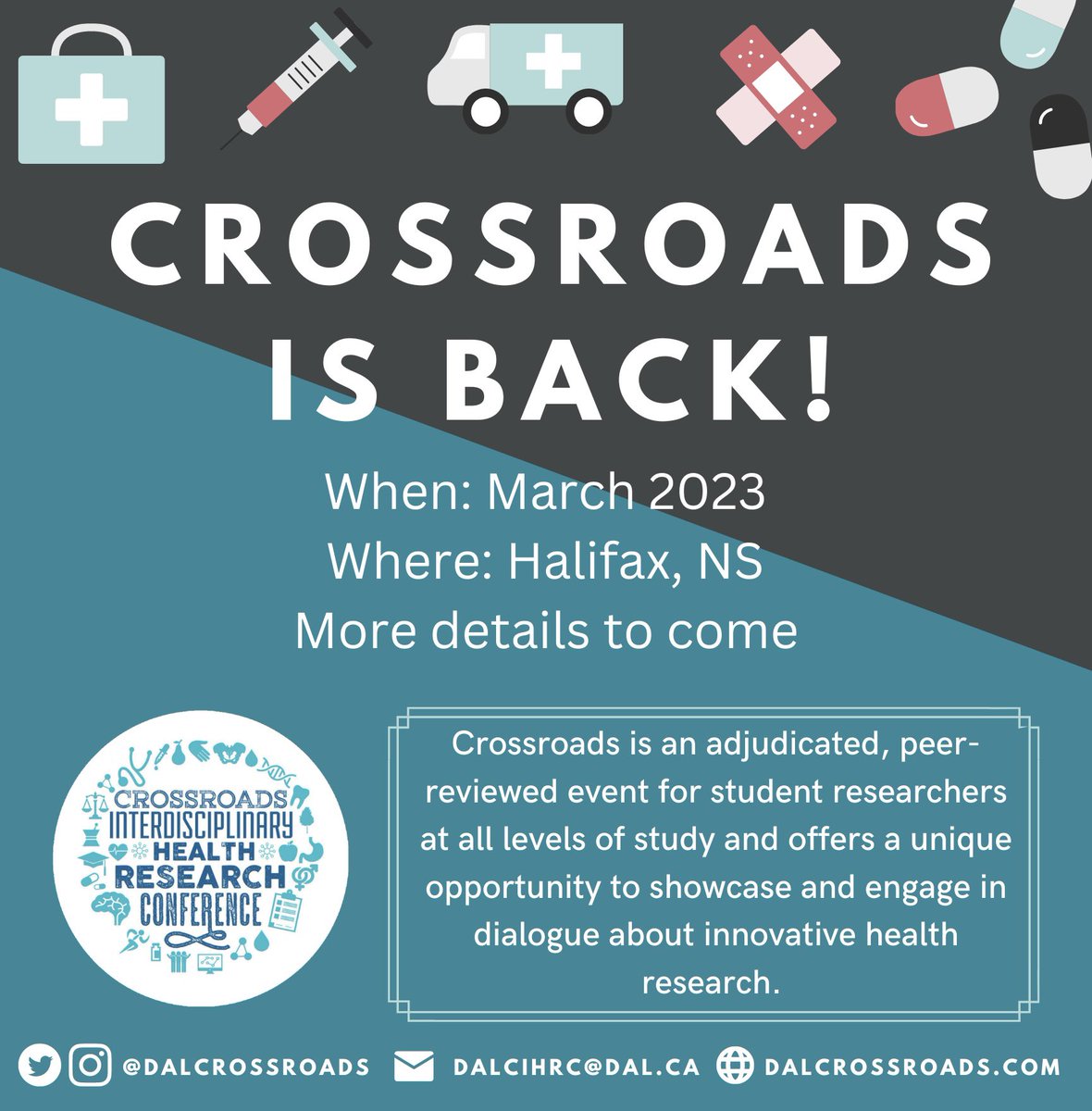 Crossroads Interdisciplinary Health Research Conference is back. Help spread the word.