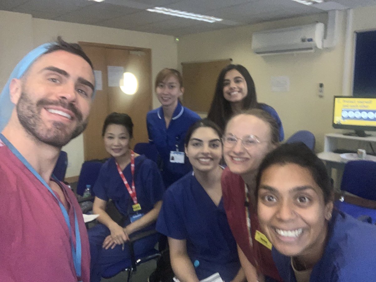 KathyFanSurgeon's tweet photo. #StillSmiling Last day of week #OnCall . Amazing team of new trainees, 1st week with us, #Proud how they coped and helped keep service running despite it being week of β¦@EACMFS_Congress #MegaBusy . #SteepLearningCurve. They loved it π₯° https://t.co/nWE9ll7Q3T