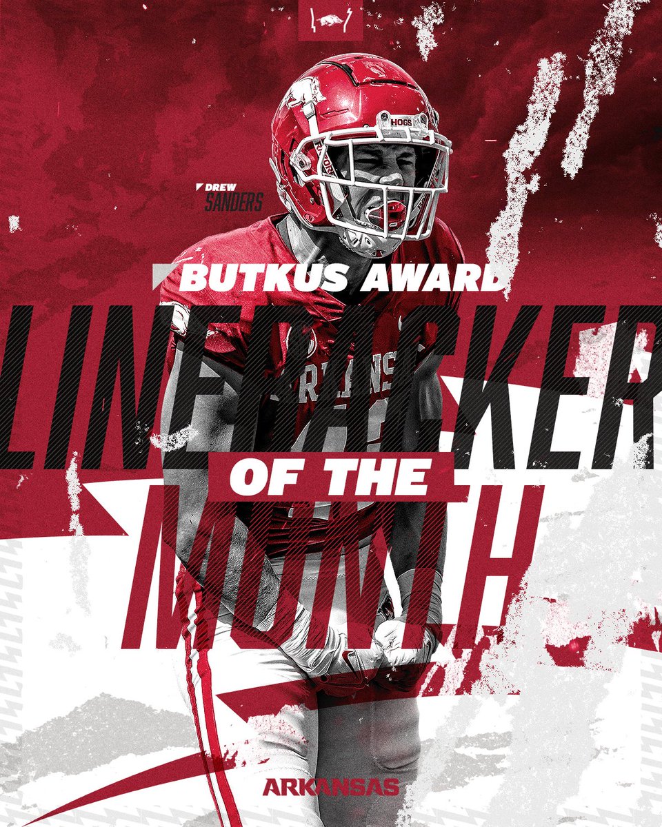 It's been a hell of a first month as a Hog for <a href="/Drew_16Sanders/">Drew Sanders</a>... 

31 tackles
6.5 TFLs
Nation-leading 5.5 sacks
2 forced fumbles