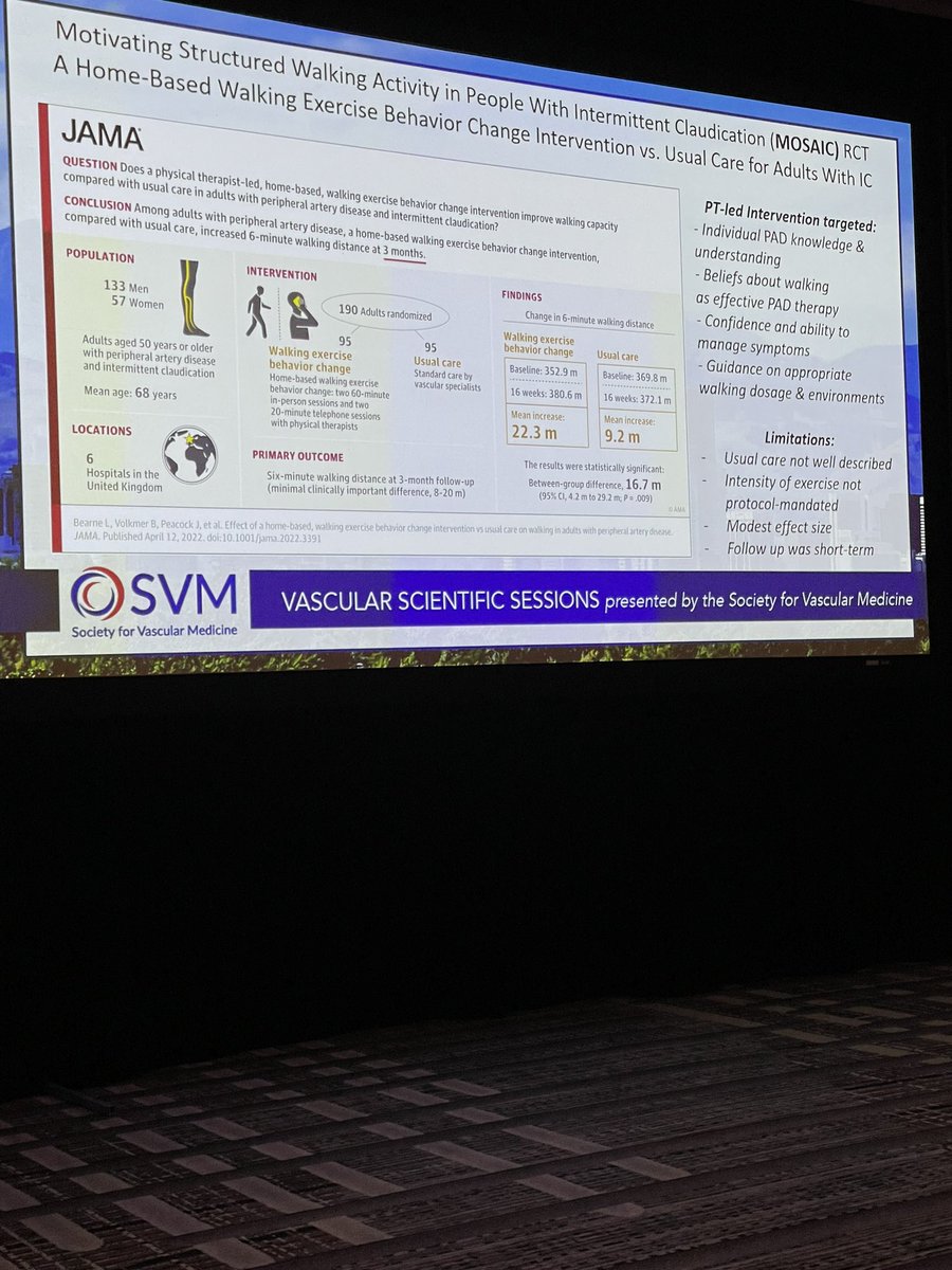 Naomi Hamburg (@naomihamburg) on Twitter photo Benefits of home-based walking for patients with PAD. How can we get it to more patients? <a href="/SVM_tweets/">Society for Vascular Medicine | SVM</a> <a href="/dtreat001/">Diane Treat-Jacobson</a> #svm2022 Benefits of home-based walking for patients with PAD. How can we get it to more patients? <a href="/SVM_tweets/">Society for Vascular Medicine | SVM</a> <a href="/dtreat001/">Diane Treat-Jacobson</a> #svm2022
