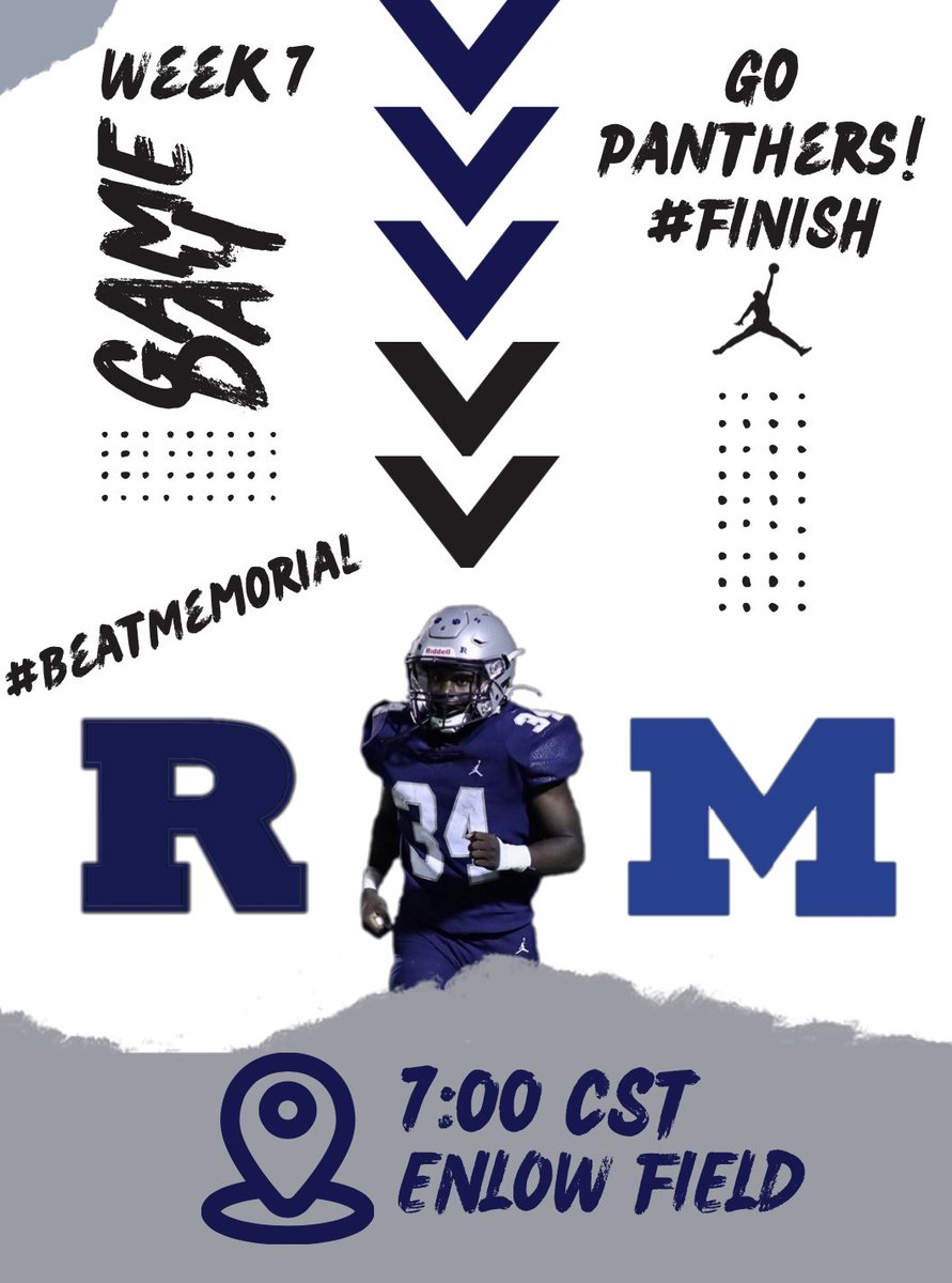 FJReitzFootball's tweet photo. Week 7. Tonight. 7:00 CST. Enlow Field. The 6-0 Reitz Panthers ranked #8 in Class 4A take on the 4-2 Memorial Tigers ranked #11 in 4A. Please come enjoy the fall weather and support our Panthers. See you there. Go Panthers! #ReitzFootball #BeatMemorial #FINISH #PantherPrideπΎπ https://t.co/D4QMh0H8EN