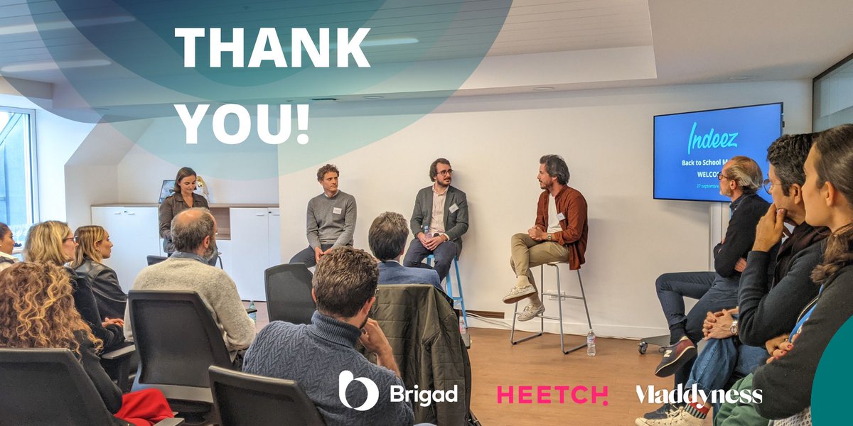 _indeez's tweet image. On Tuesday night our first in-person gathered @EPortais, Co-founder of @bymaddyness, @hlechevallier, GM France of @Heetch and Marc de la Fayolle, CFO of @joinbrigad 🎙️

Thank you to our guest speakers for sharing their views on the #futureofwork 👏