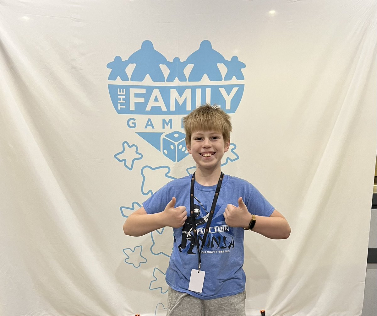FamilyGamersAA's tweet photo. We are all set up at @cuse_con for the weekend! Come on down and you too can get your picture taken with us in front of our YouTube famous banner π Canβt wait to see you and play some games!!! #cusecon #conventiongaming #syracuseny #playgameswithyourkids https://t.co/e1sFmlmuZq