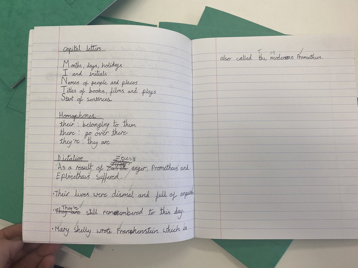 mrsbgteach's tweet photo. Some great work during our #feedbackfocus session today! Clear engagement, improvement, and no red pen! Our focus was capital letters and homophones (their/they’re/there). Great work, 7RWH! @CyresYr7 @MissRaWhite https://t.co/qIztarVYSR