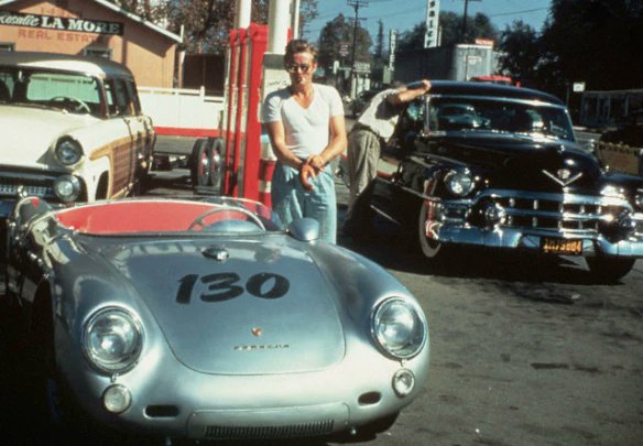 On Sept. 30, 1955, James Dean was killed at age 24 while driving his brand new 1955 Porsche 550 Spyder. After his death, people who brought parts from the vehicle alleged that they were "cursed." In 2014, I wrote about the various curse claims:
cometoverhollywood.com/2014/09/30/fac…