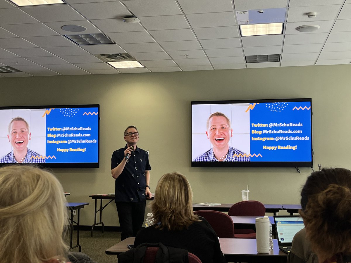 ewsd_learning's tweet photo. “Every child should go to a school with a library and a full time librarian.” A “gift” to hear @MrSchuReads speak about the the power of reading, teachers, libraries, and librarians. Thanks to @NassauBOCES for hosting. @dmgately @MrsLiakonis https://t.co/FTsCHL1ijG