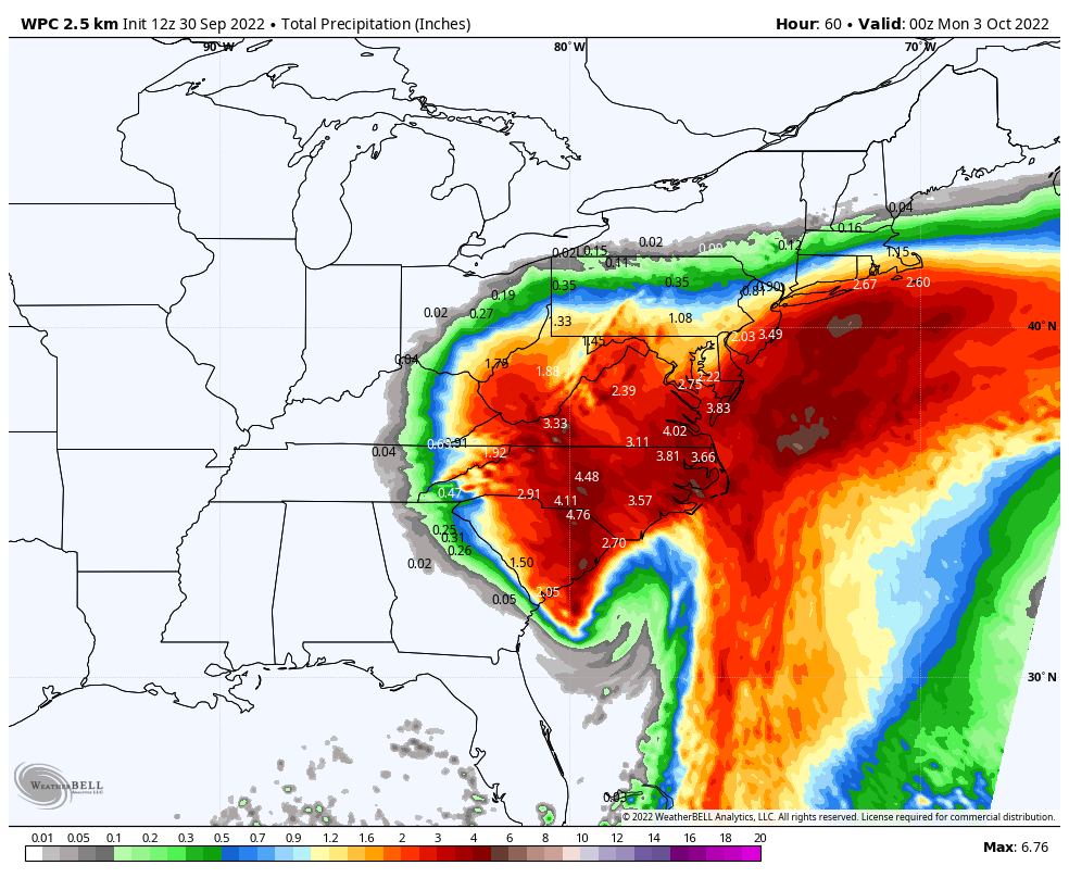 Ian will rapidly lose strength and begin to dissipate after making landfall tonight into Saturday. Still, corridors of locally heavy rainfall may continue into the Mid-Atlantic and Northeast through Sunday.