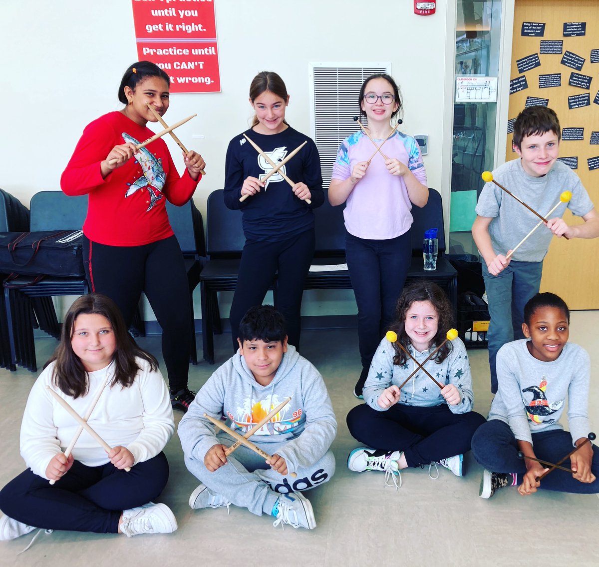 HigginsBand's tweet photo. Our 6th Grade Percussion section is absolutely KILLING it! #bandpride #bandisback https://t.co/fSuBg6wgFs