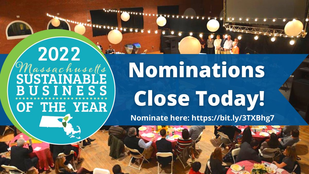 SBNMass's tweet photo. 🎊 Nominations for the 2022 Sustainable Business Awards Closes Today! 🎊
We look forward to the opportunity to showcase MA #localbiz committed to sustainability, racial equity and justice, and their communities.
🔗 Nominate: https://t.co/QG382OpveY
#SBYA22 #LocalGreenFair https://t.co/oxJDy294mp