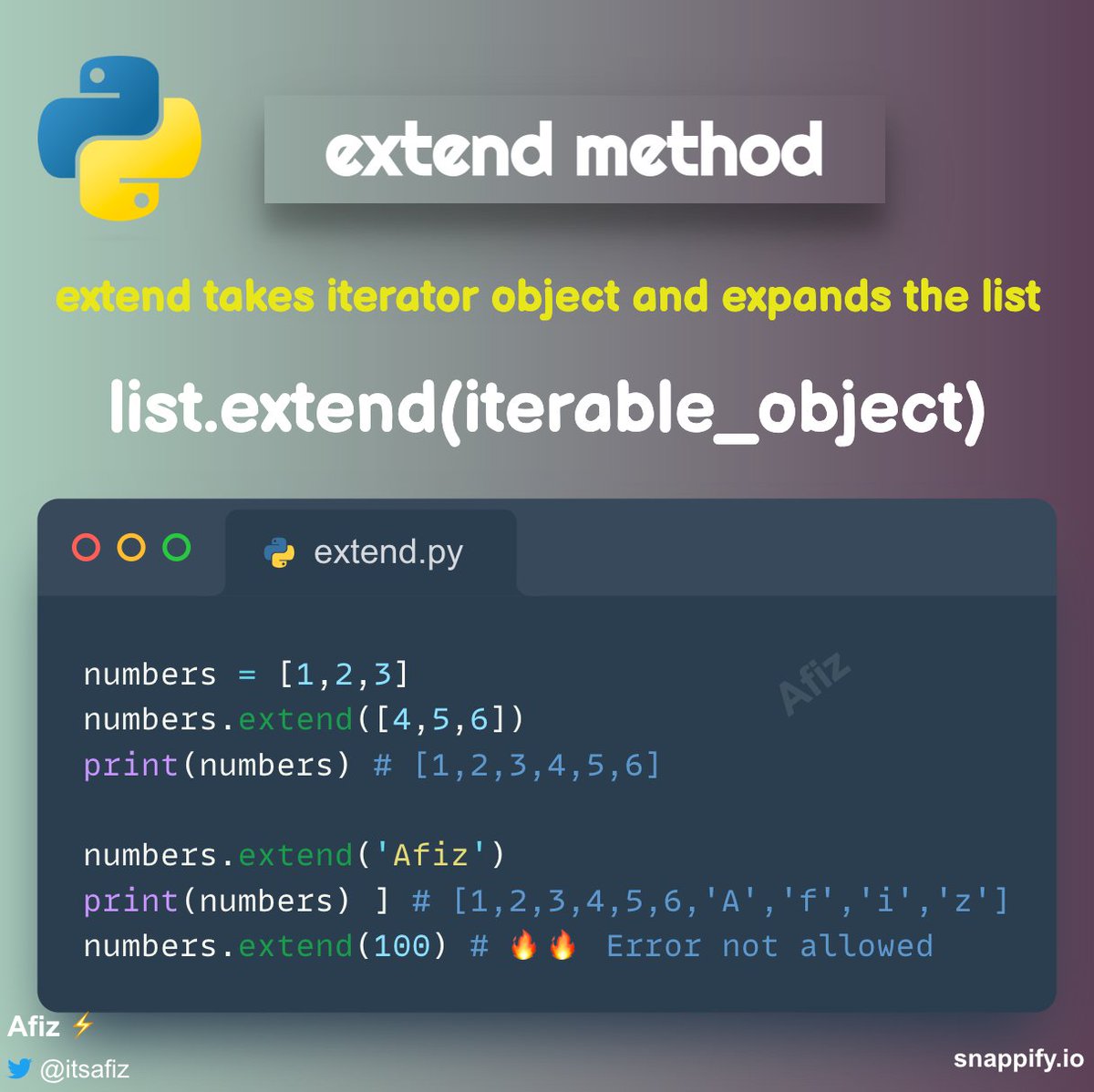 Python List extend method