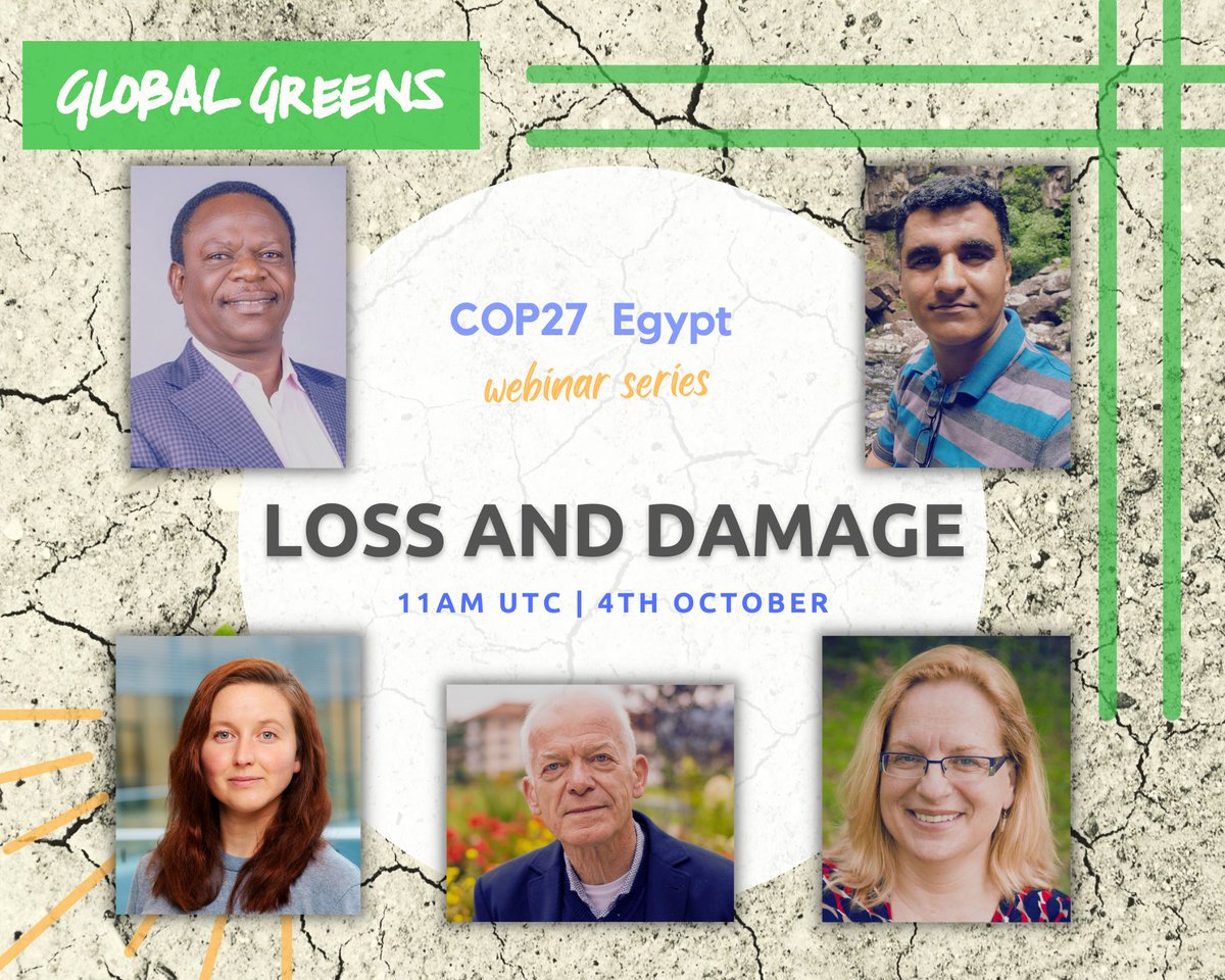 globalgreens's tweet photo. COP27 is fast-approaching and climate change is very much upon us. Global South countries have fought hard to get Loss and Damage on the agenda in Egypt.
Our Global Greens experts will give you what you need to know about this vital topic.

1/3 https://t.co/8fR6qIQVHH
