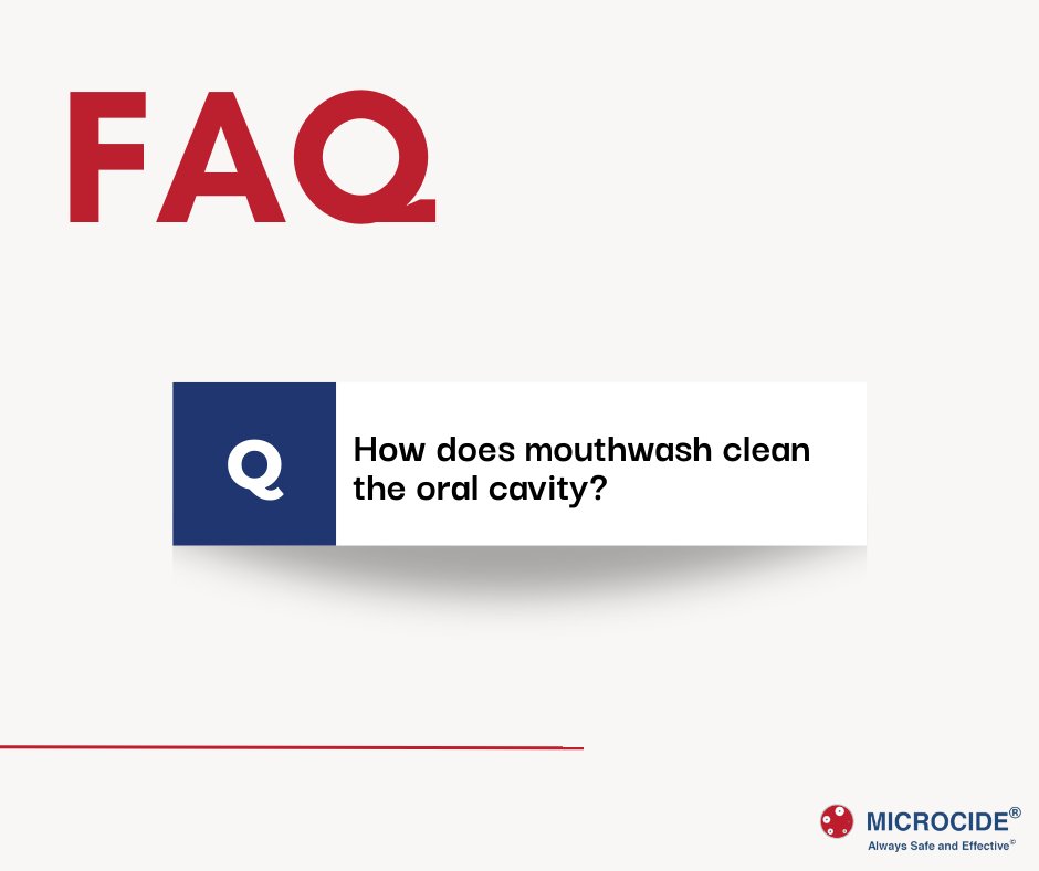 microcide's tweet image. A good #mouthwash product has at least dual action. A detergent component helps dislodge food particles + cell debris by the mechanical force of gargling or swishing. It dilutes + washes away oral secretions. The microbicidal property helps reduce the bacterial population. #FAQ