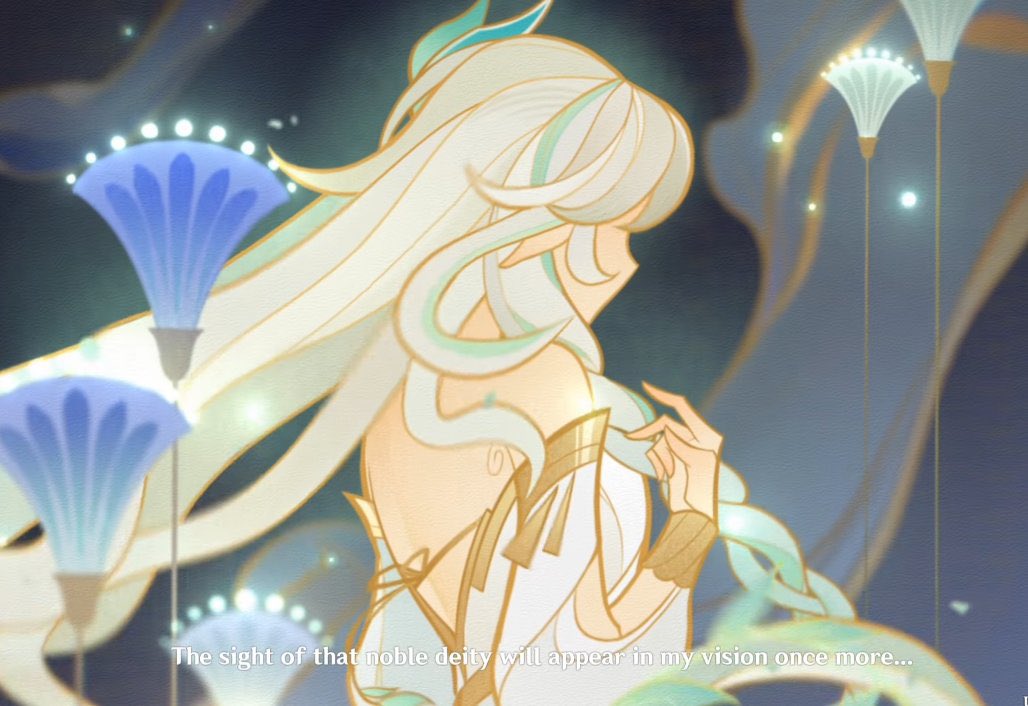 dendrosdaily's tweet photo. 3.1 archon quest spoilers //

Since we now know Kusanali/Nahida is Rukkhadevata reborn, how I wish we could’ve had Rukkhadevata as playable archon 😭

She is literally the prettiest we were ROBBED of this design https://t.co/JrDpsUOhDP