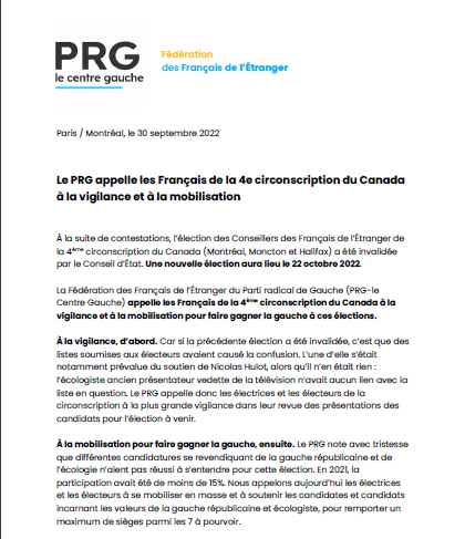 PrgFfe's tweet photo. Le @PrgFfe appelle les Français de la 4e circonscription du Canada à la vigilance et à la mobilisation

@Lacroix_PRG  @Guillaum_Grosso https://t.co/LEYgqn8c1o