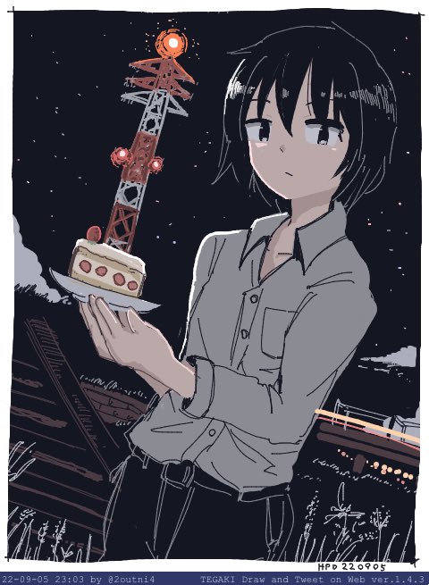 #今月描いた絵を晒そう ひとに贈ったイラスト編。見返したらどっちも川沿いの絵だ(豊平川と荒川)。どちらも思い入れ深い場所なので描く機会いただけてありがたかったです。