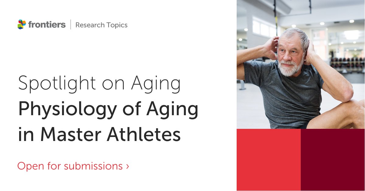 A new #SpotlightOnAging Research Topic is open for submissions!

Edited by our Specialty Chief Editor Prof G. D'Antona, Prof C.V. Sousa and Dr P.T. Nikolaidis

➡ fro.ntiers.in/dvBe

<a href="/UNDecadeAgeing/">UN Decade of Healthy Ageing (2021-2030)</a> <a href="/gdantona1/">giuseppe d'antona</a> <a href="/Pademil/">Pantelis Nikolaidis</a> #UNIDOP2022 #HealthyAging #AddingLifeToYears #OpenAcess