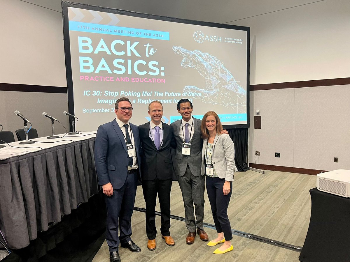 UoM_BMLabs's tweet photo. Great session this morning on the future of peripheral nerve imaging @HandSociety annual meeting. An honour to speak with some leaders in the field and present our work from @rnamurphy @BMlabs and @MFTPlastics Manchester.#ASSH2022 @ChrisDyMD @BroganMD Paige Fox MD. https://t.co/iPVegRzxs4