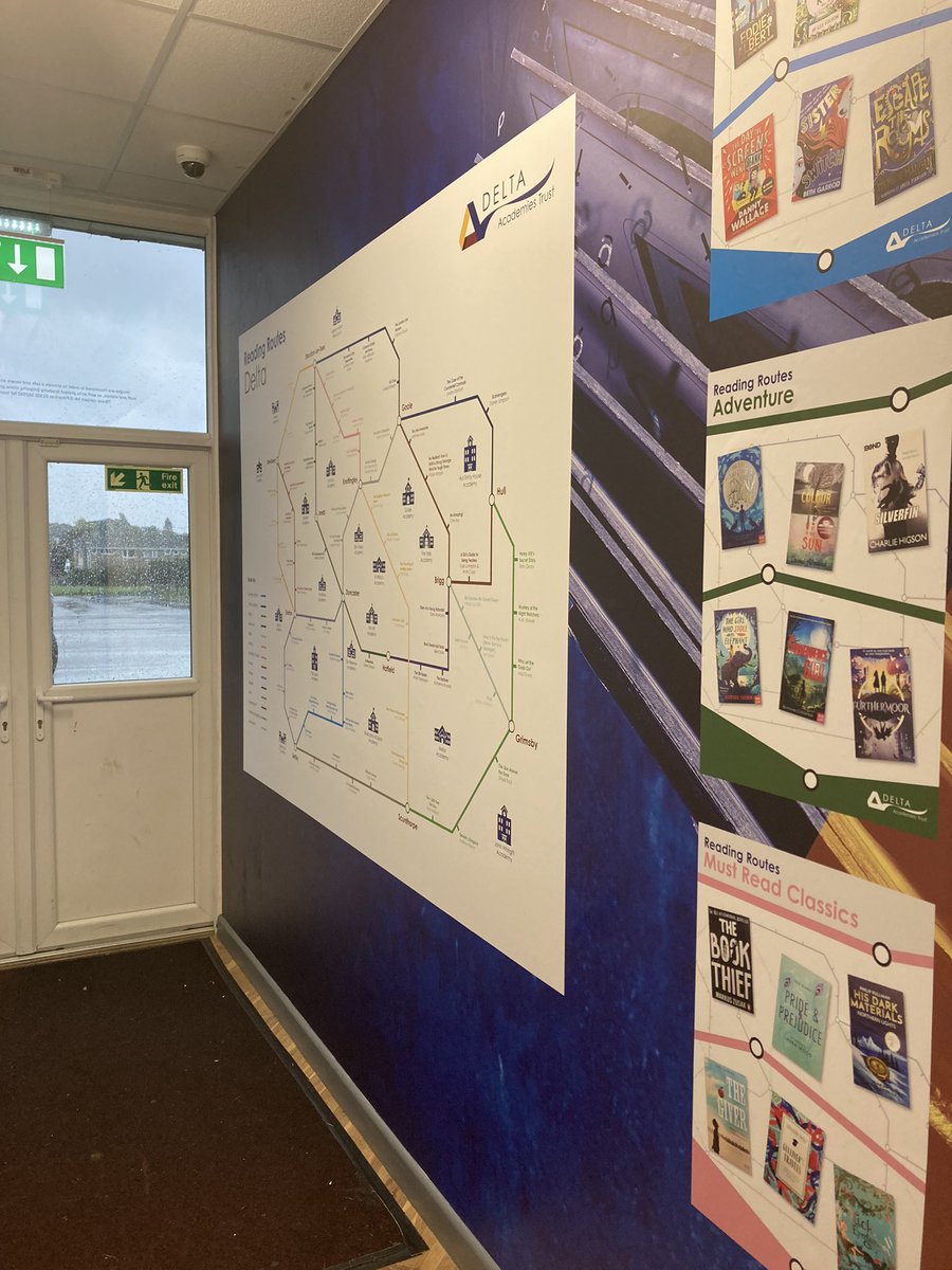 DeltaStWilfrids's tweet photo. Friday afternoon transformation in SWA…our Reading Routes graphics are being installed and look incredible! Looking forward to students walking in on Monday to these! #SWAliteracy #readingroutes #SWAsuccess https://t.co/zL5KyTltZd