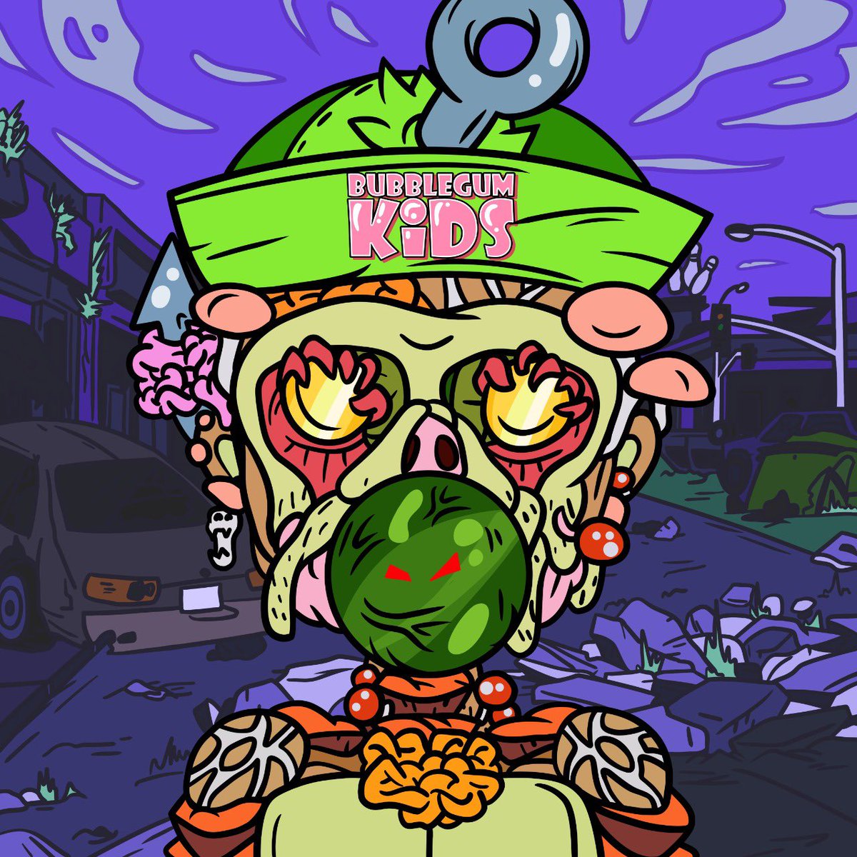 BREAKING NEWS 🚨 The Mutant from the Bubblegum Dao has stumbled his way into Bubblegum Land. I wonder what stories could unfold from here. What does our <a href="/BoredApeYC/">Bored Ape Yacht Club 🍌</a> fam think?