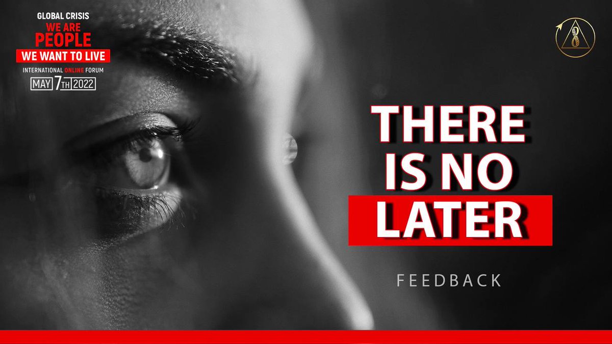 ❗️We can build the #CreativeSociety where people will no longer die of #hunger or in disasters and #wars.
We are people and we want to live!

🌍Watch #feedback on the #WeWant2Live international #forum.
#LiveStream at <a href="/_GlobalCrisis_/">Global Crisis</a> today at 17:00 GMT