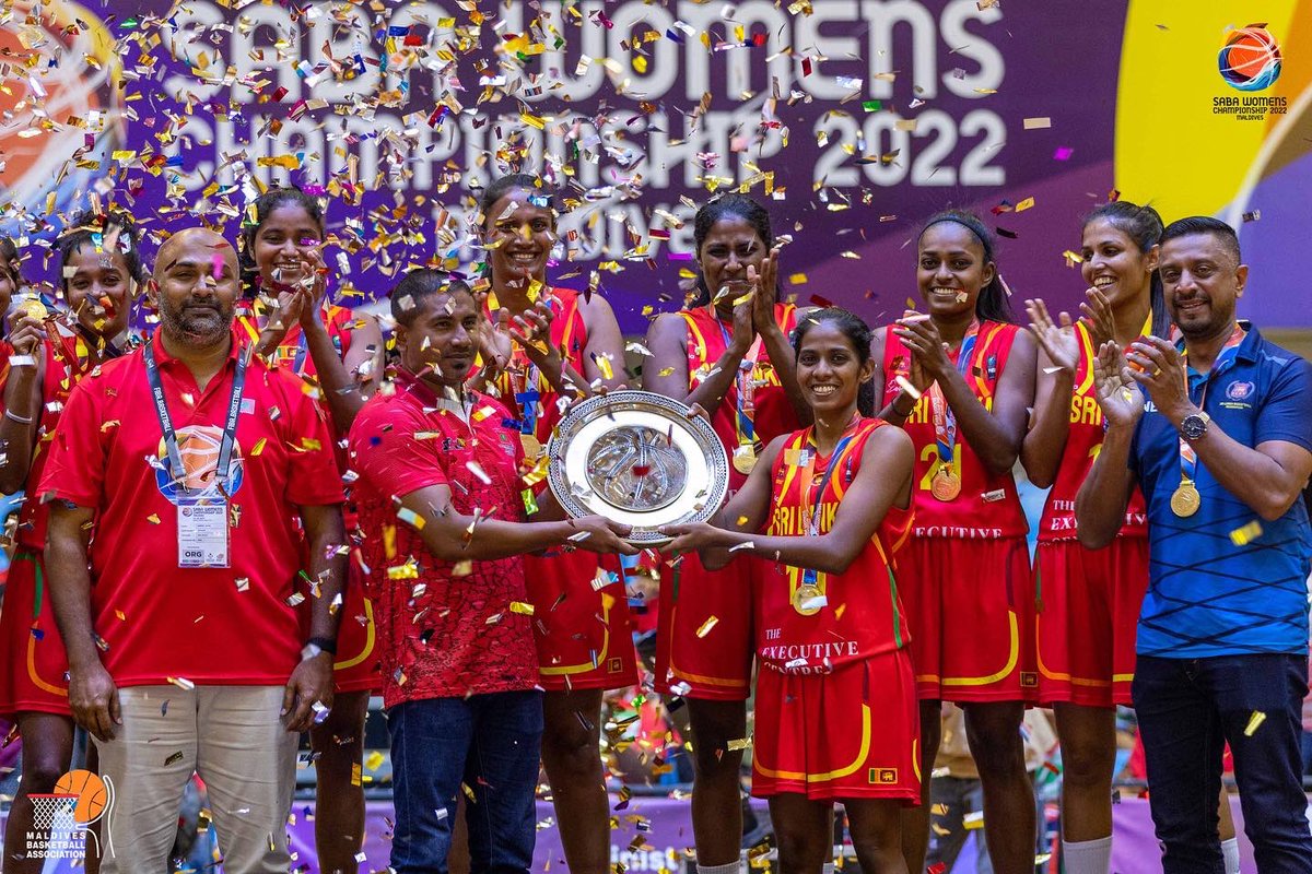 mba_maldives's tweet photo. Congratulations Sri Lanka 🇱🇰 on winning Gold 🥇 @ SABA Womens Championship 2022 &amp; taking it home for the 2nd time. 

Supportedby: @moyscemv
DigitalPartner: @dhiraagu
FitnessPartner: @blazefitnessmv
PrintPartner: @graphitemv 
📷 @issethori
#SABA2022 #SriLanka #Basketball #Maldives https://t.co/S3yYu4iOTe