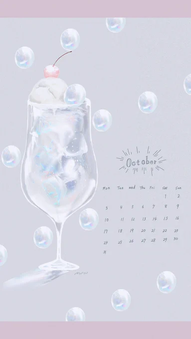 October10月はオパールのクリームソーダ。オパールの虹色が炭酸が弾けると共にちらちらと光るロマンティックなクリームソーダです。アイスの上には同じく誕生石のピンクトルマリンのさくらんぼ。オパールの石言葉は「純真無垢・幸運・忍耐・歓喜・希望」素敵な1ヶ月になりますように。 